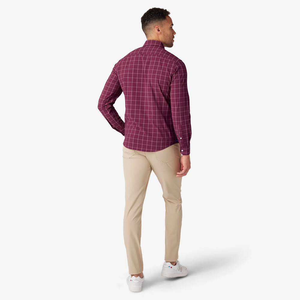 Mizzen + Main - Leeward No Tuck Dress Shirt - Garnet Washington Plaid