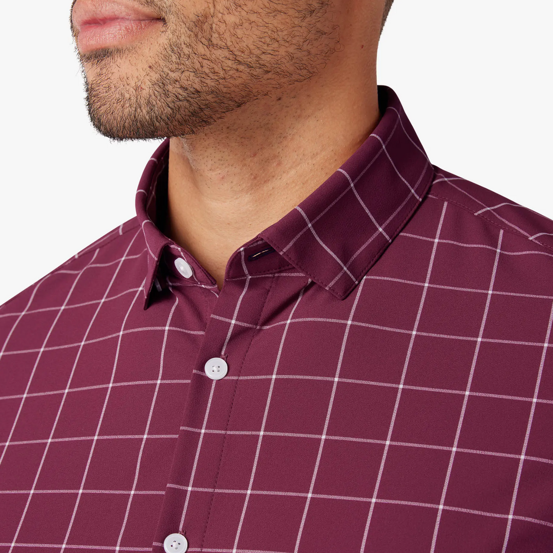 Mizzen + Main - Leeward No Tuck Dress Shirt - Garnet Washington Plaid