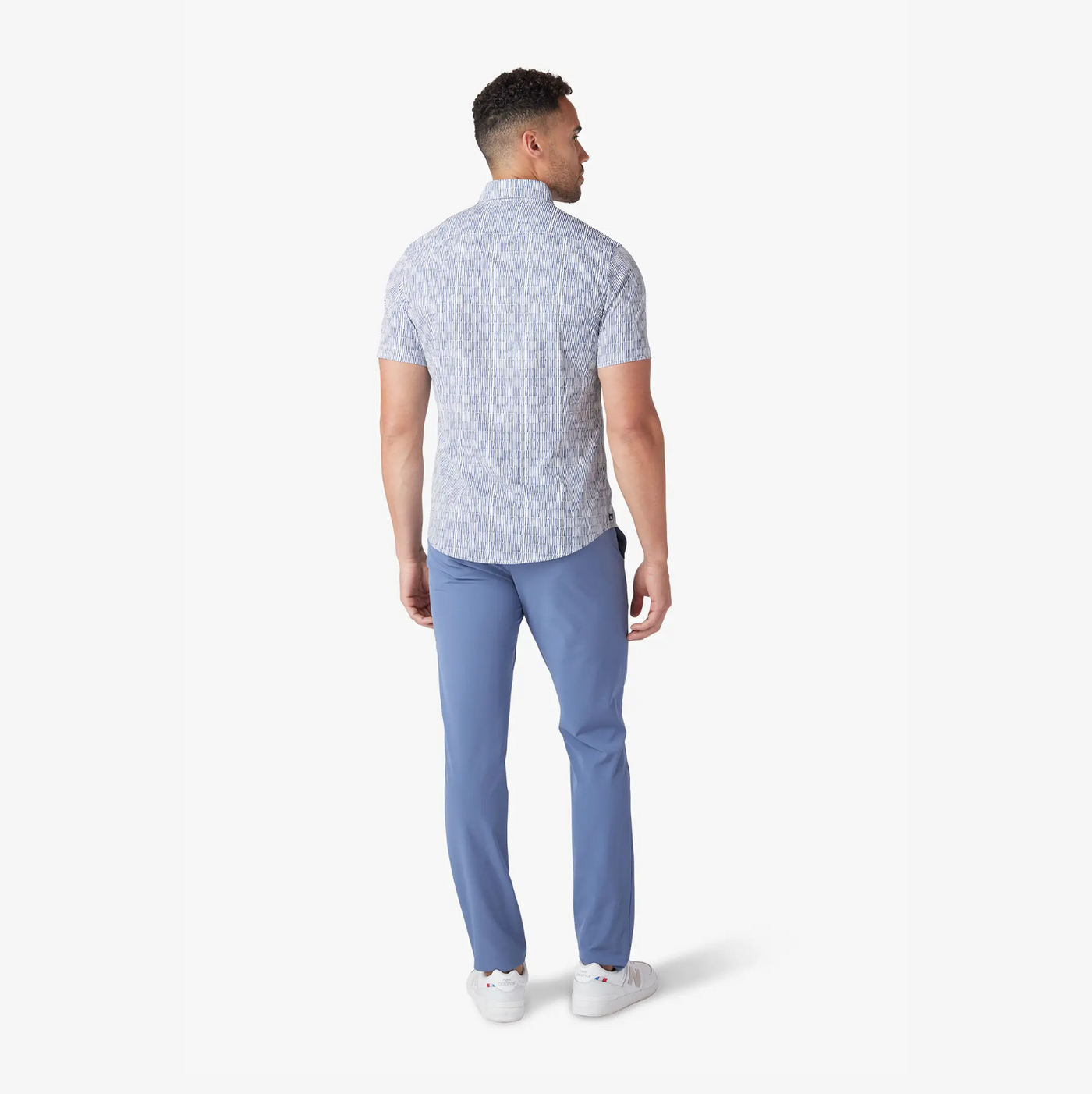 Mizzen + Main - Leeward Short Sleeve Dress Shirt - Coastal Fjord Marker Stripe
