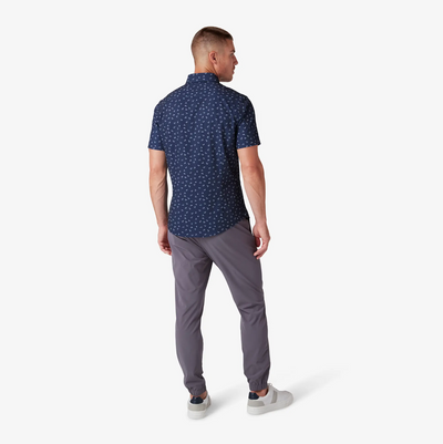 Mizzen + Main - Leeward Short Sleeve Dress Shirt - Navy Airplane Print