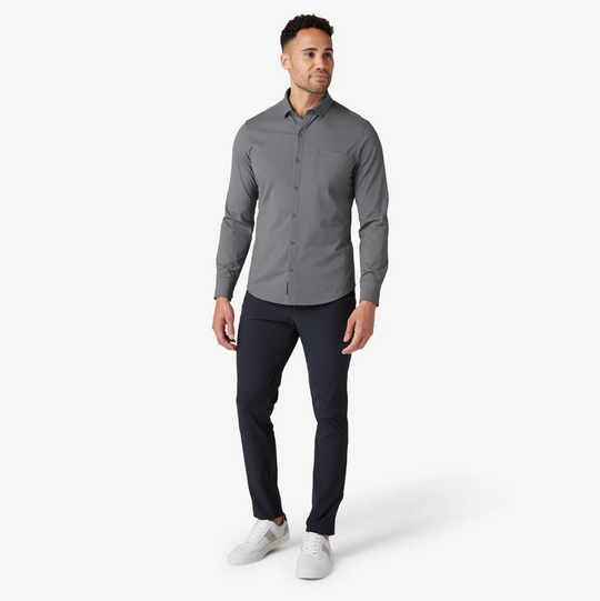 Mizzen + Main - Nolan Dress Shirt - Pewter Heather