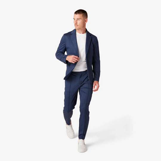 Mizzen + Main - Parker Jogger Pant - Navy Prince of Wales