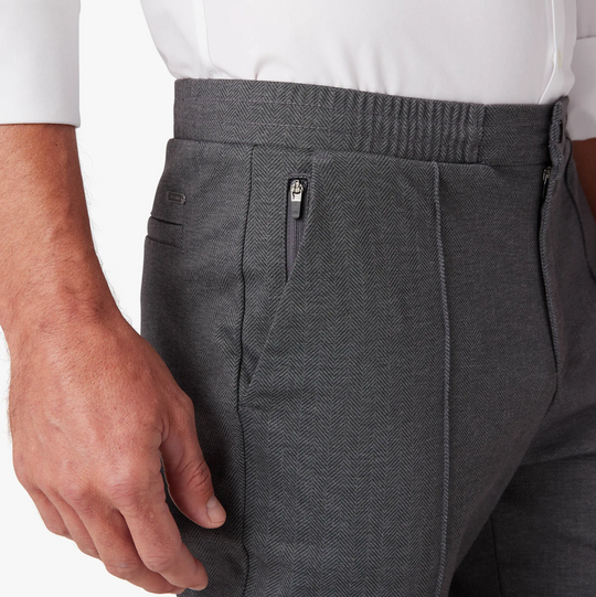 Mizzen + Main - Parker Jogger Pant - Nickel Herringbone