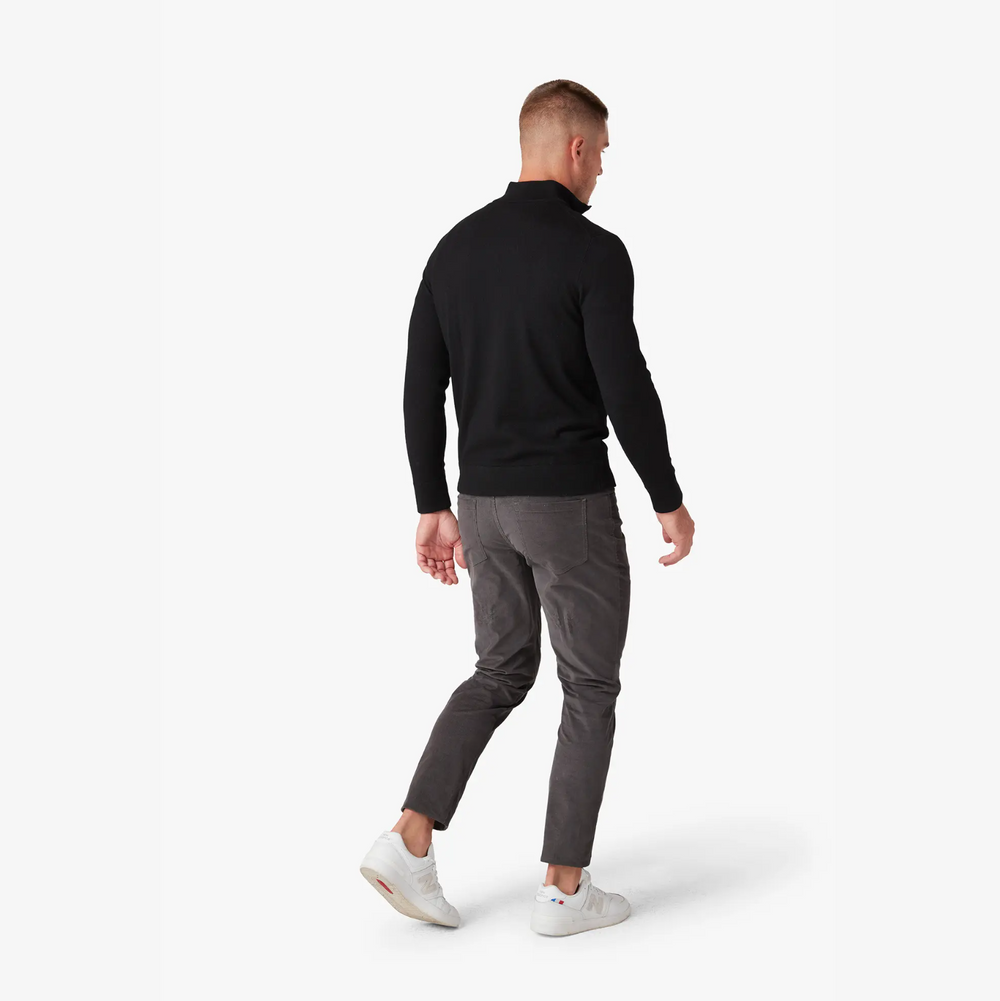 Mizzen + Main - Preston 1/4 Zip - Black Solid