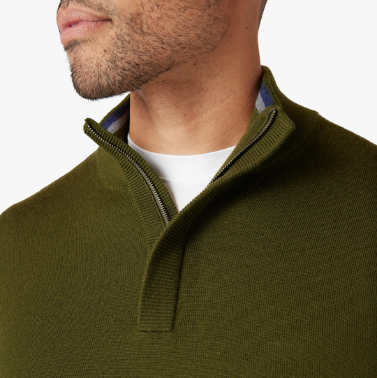 Mizzen + Main - Preston 1/4 Zip - Sage Solid