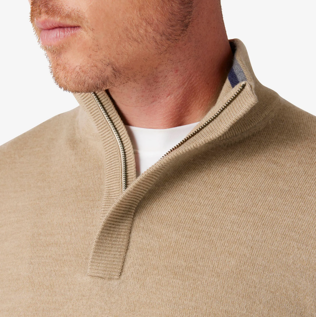 Mizzen + Main - Preston 1/4 Zip - Sand Heather