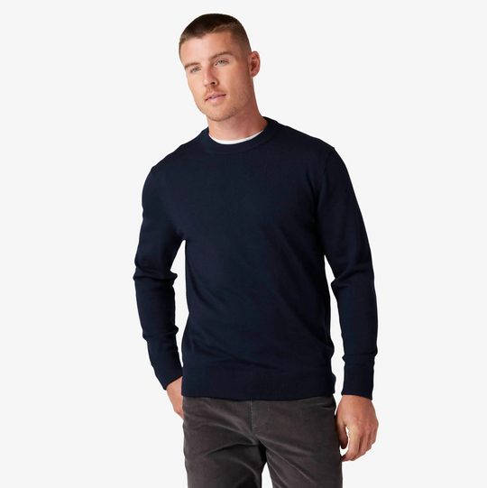 Mizzen + Main - Preston Crewneck Sweater - Navy Heather