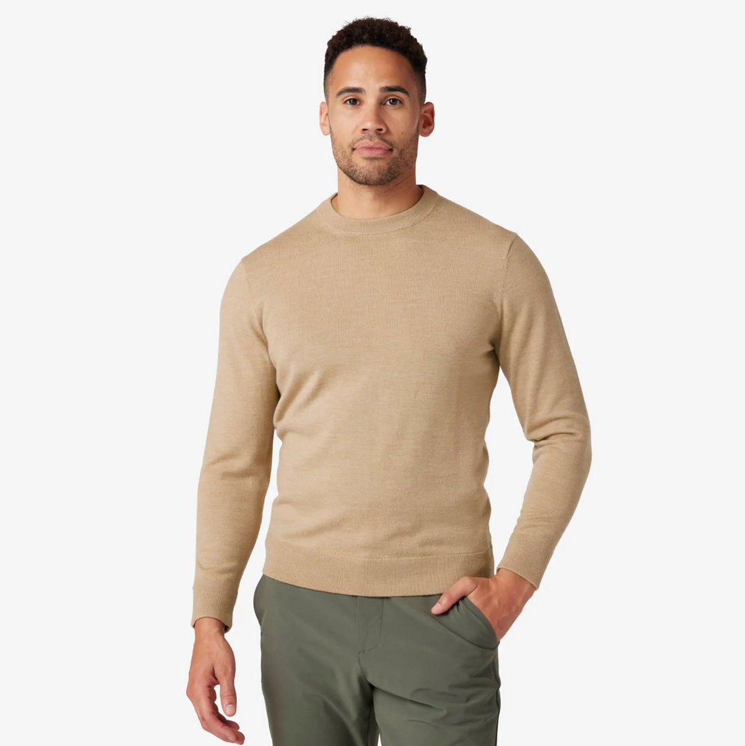 Mizzen + Main - Preston Crewneck Sweater - Sand Heather