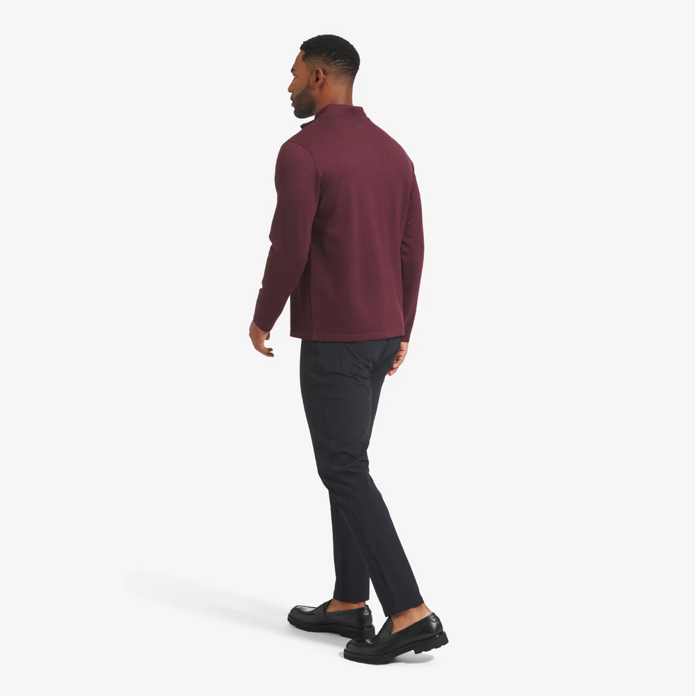 Mizzen + Main - Proflex Quarter Zip - Burgundy Heather