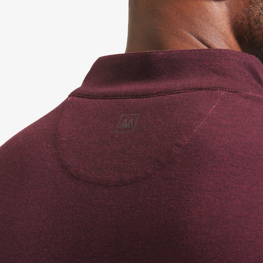 Mizzen + Main - Proflex Quarter Zip - Burgundy Heather