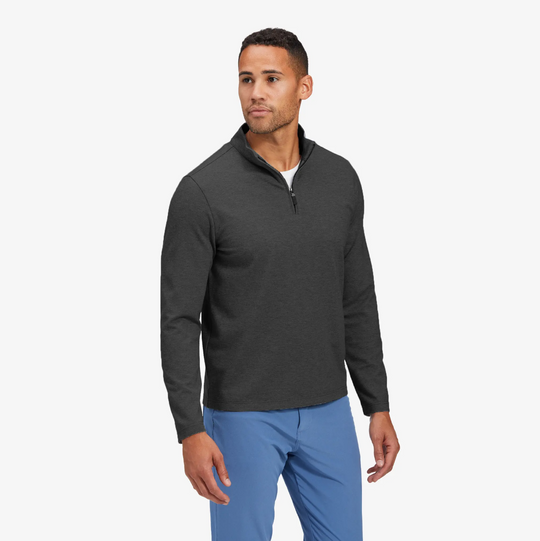 Mizzen + Main - Proflex Quarter Zip - Charcoal Heather