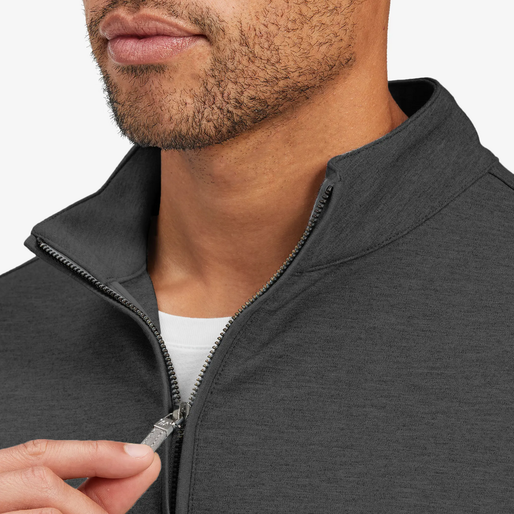 Mizzen + Main - Proflex Quarter Zip - Charcoal Heather