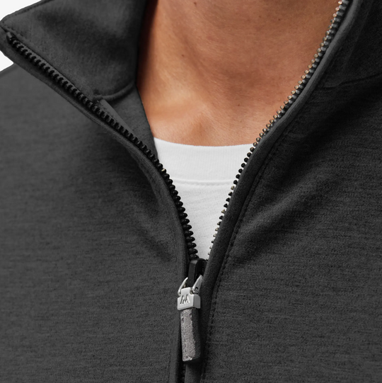 Mizzen + Main - Proflex Quarter Zip - Charcoal Heather