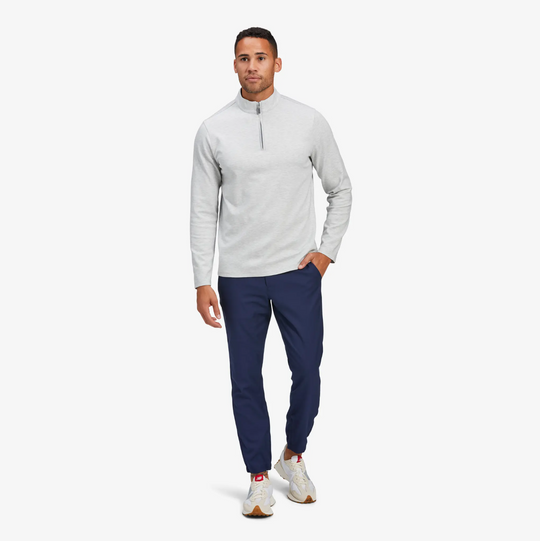 Mizzen + Main - Proflex Quarter Zip - White Heather