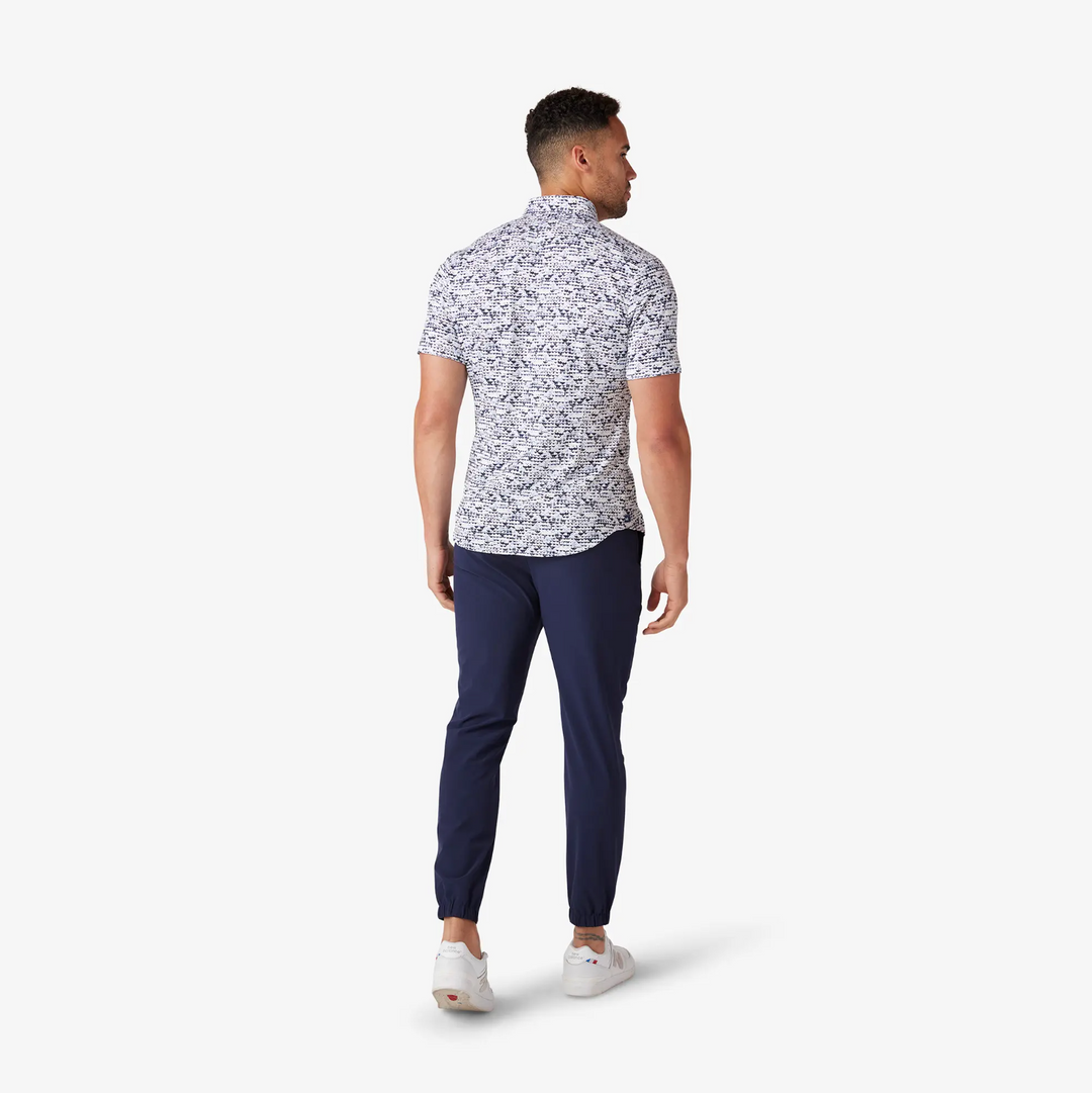 Mizzen + Main - Short Sleeve Halyard Dress Shirt - Sky Small Triangles Print