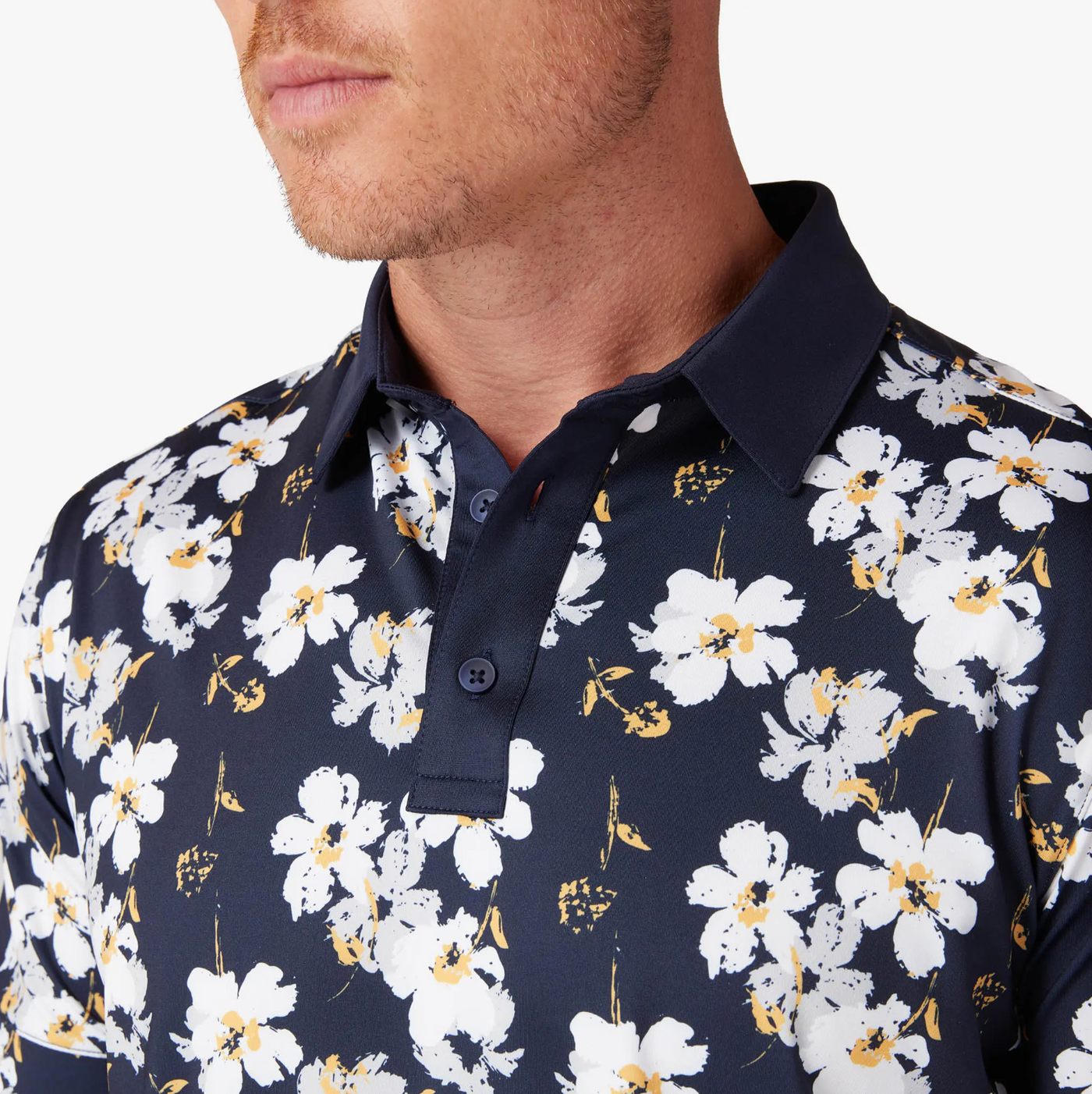 Mizzen + Main - Versa Polo - Navy Birmingham Floral