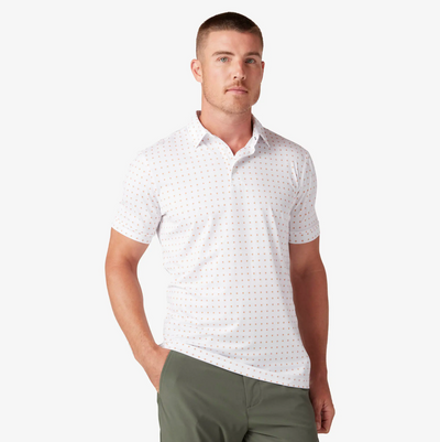 Mizzen + Main - Versa Polo - White Linear Floral