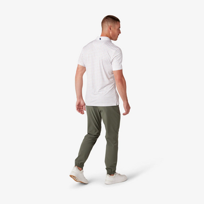 Mizzen + Main - Versa Polo - White Linear Floral