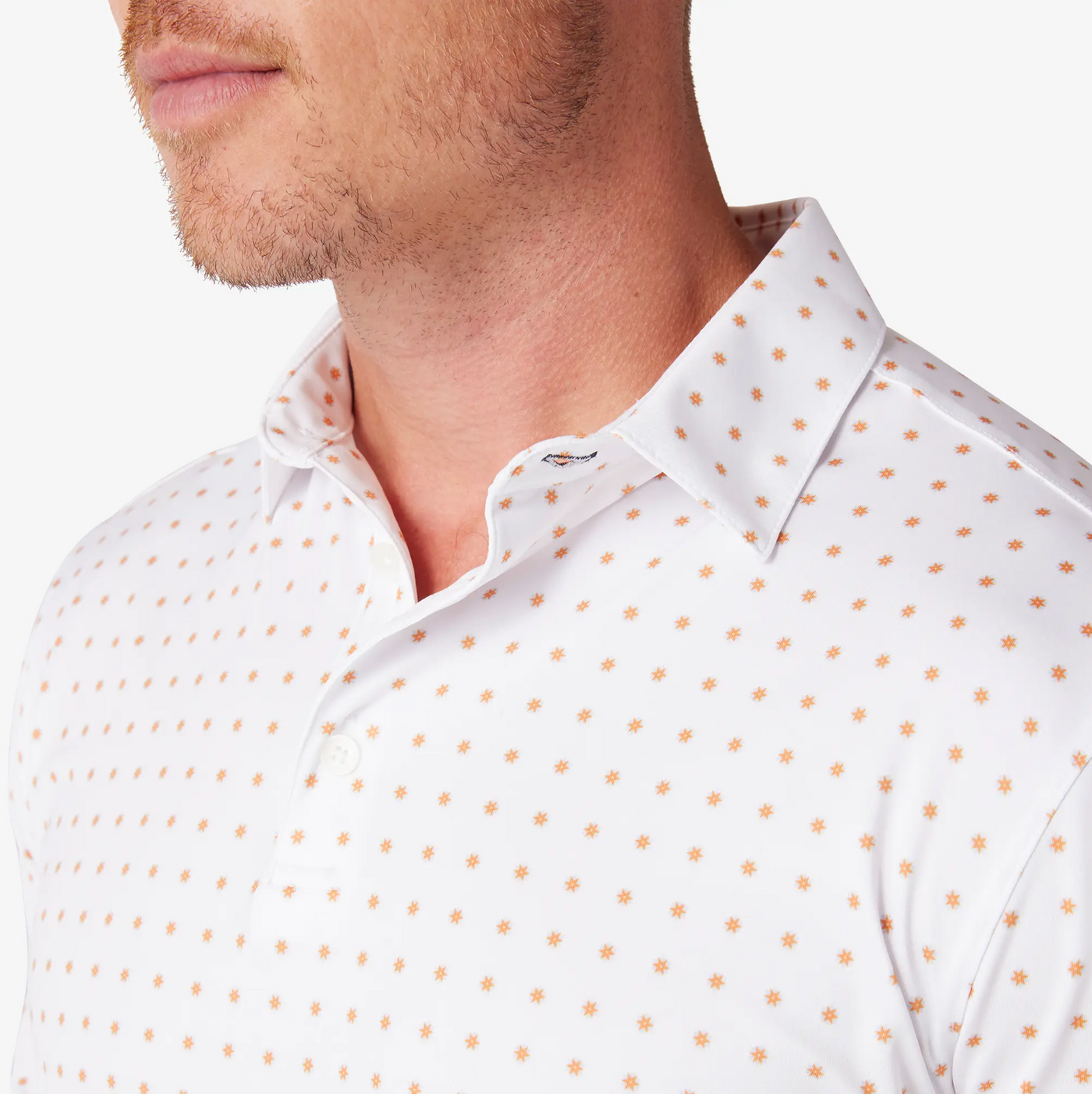 Mizzen + Main - Versa Polo - White Linear Floral