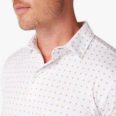 Mizzen + Main - Versa Polo - White Linear Floral