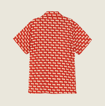 OAS - Layer Zig Girona Linen Shirt - Red