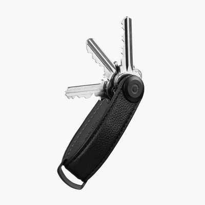 Orbitkey - Pebbled Leather Key Organiser - Caviar