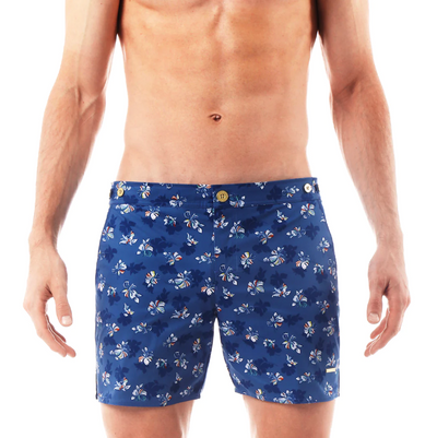 Parke & Ronen - 6" Catalonia Swim Trunks - Patrick Floral Blue