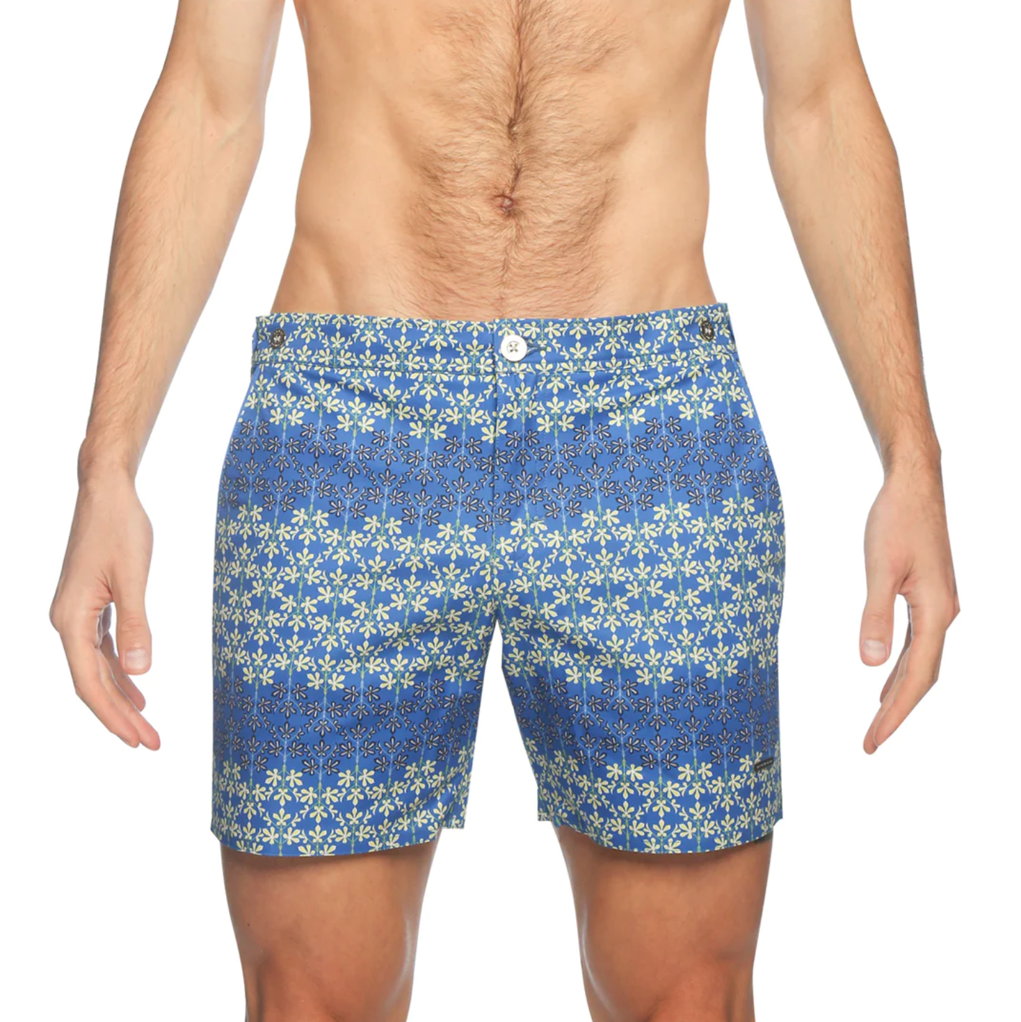 Parke & Ronen - Kew Gardens 6" Catalonia Printed Swim Short - Hyacinth Blue