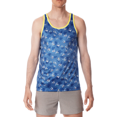 Parke & Ronen - Mesh Tank Top - Patrick Floral Blue