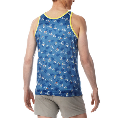 Parke & Ronen - Mesh Tank Top - Patrick Floral Blue