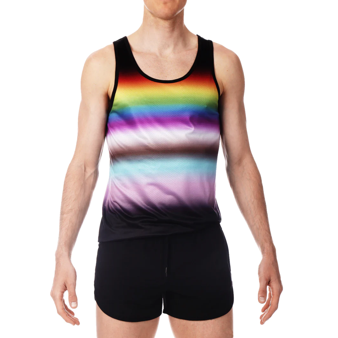Parke & Ronen - Mesh Tank Top - Prism Stripe Black