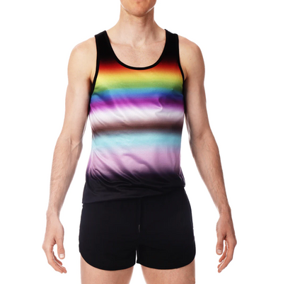 Parke & Ronen - Mesh Tank Top - Prism Stripe Black