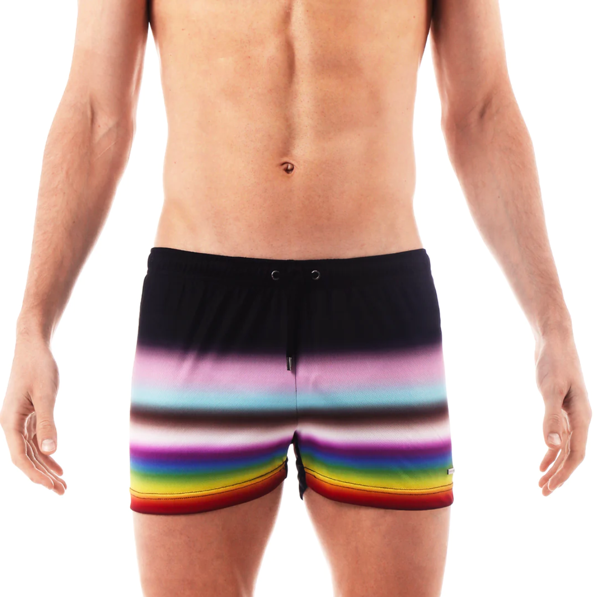 Parke & Ronen - P-Town Swim Short - Prism Stripe Black