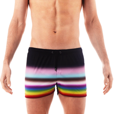 Parke & Ronen - P-Town Swim Short - Prism Stripe Black