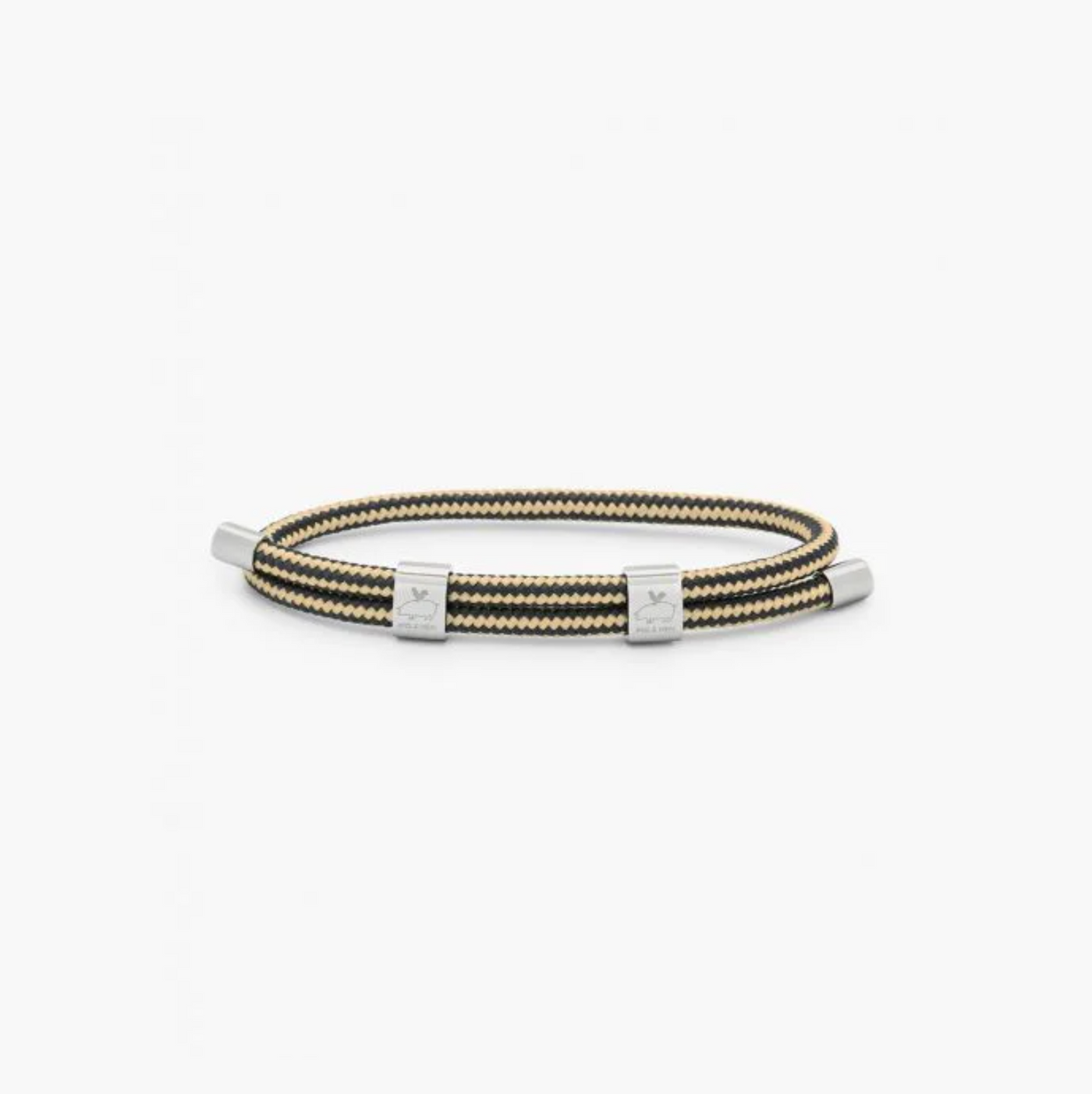 Pig & Hen - Little Lewis DBL Bracelet - Navy-Sand / Silver