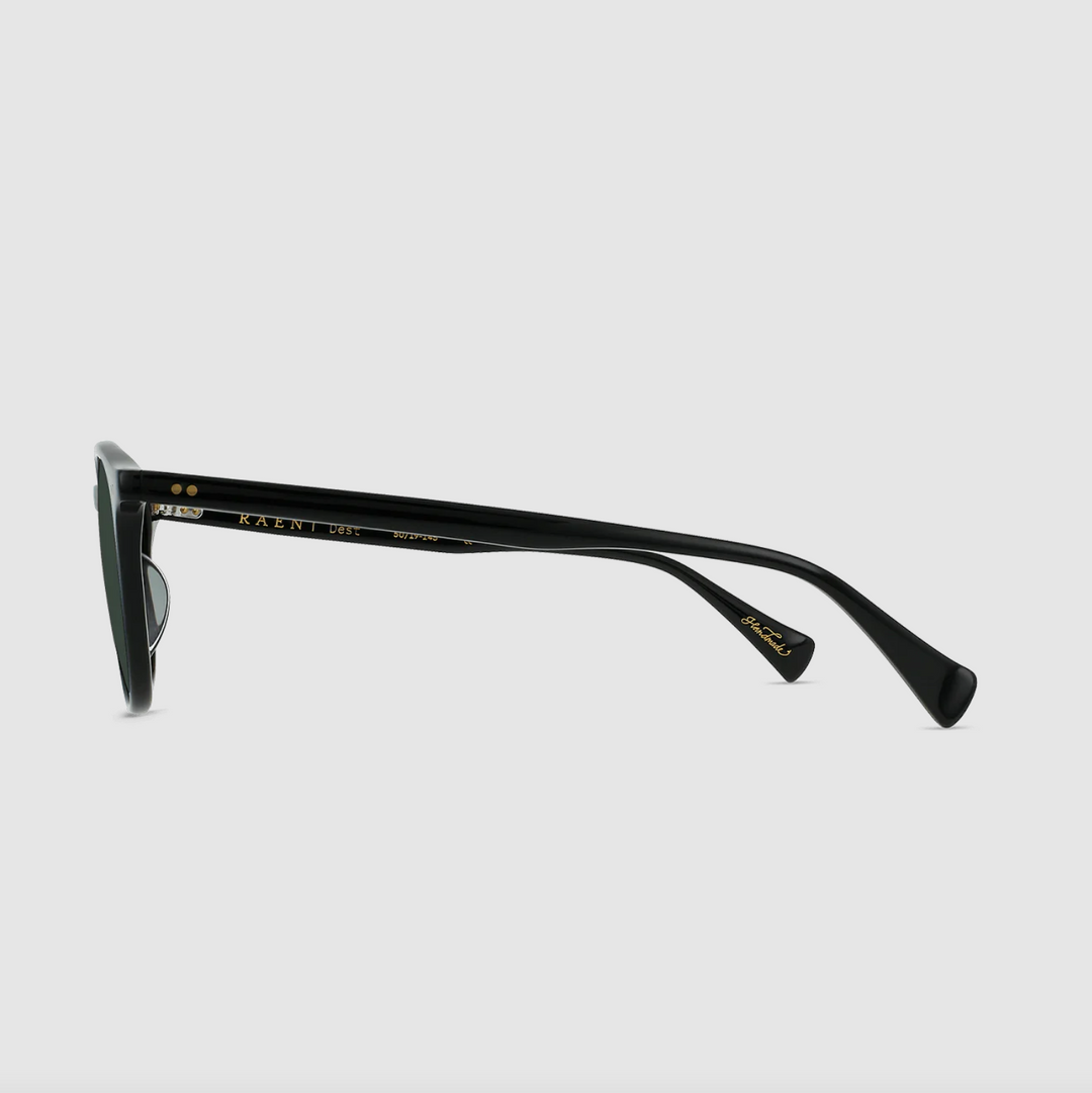 Raen - Basq 50 Sunglasses - Recycled Black / Green Polarized