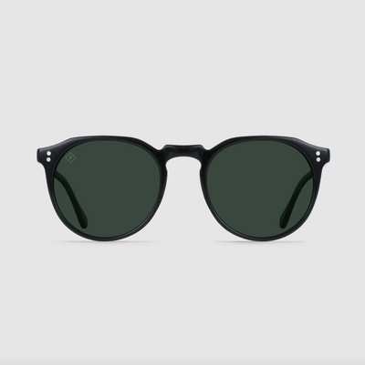 Raen - Remmy 52 Sunglasses - Recycled Black / Green Polarized