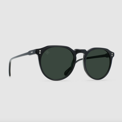 Raen - Remmy 52 Sunglasses - Recycled Black / Green Polarized