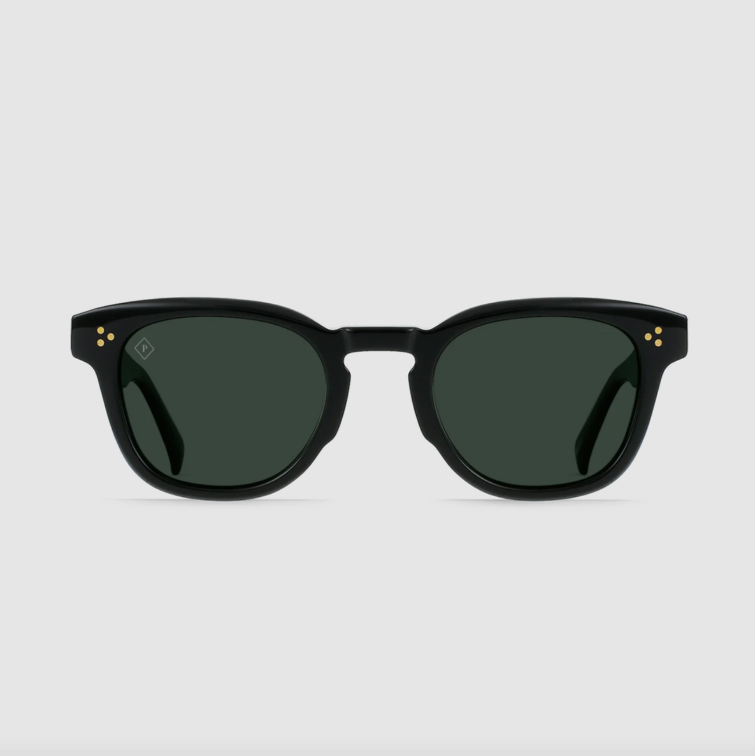 Raen - Squire 49 Sunglasses - Recycled Black / Green Polarized