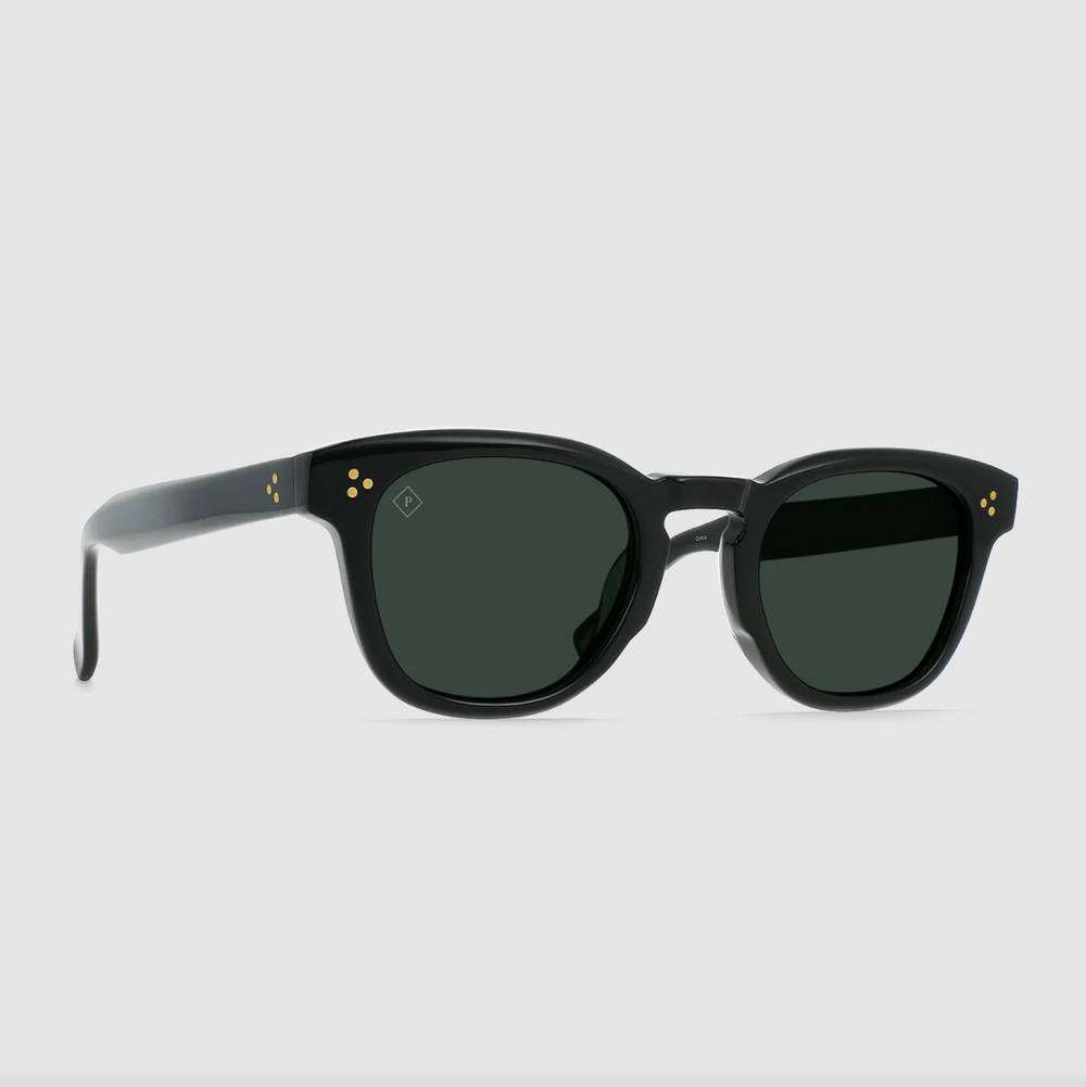 Raen - Squire 49 Sunglasses - Recycled Black / Green Polarized