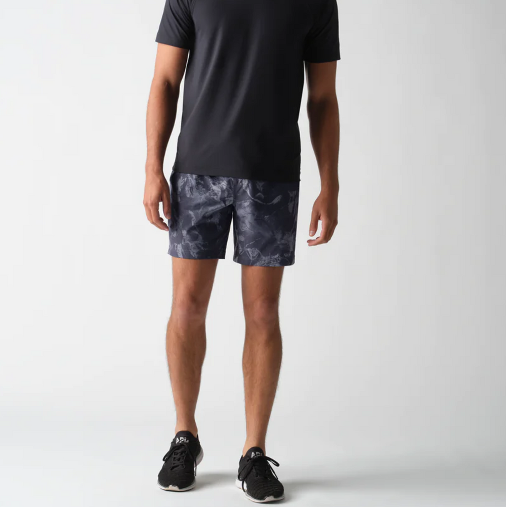 Rhone - 7" Unlined Mako Shorts - Asphalt Marble Print