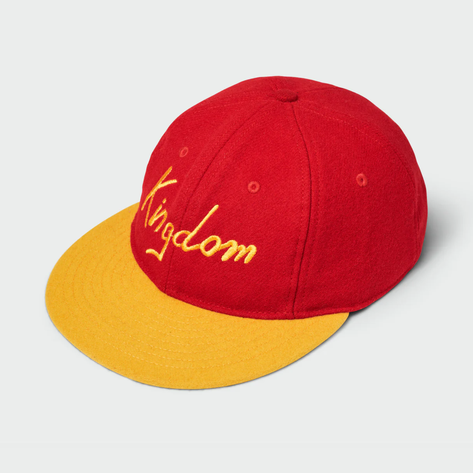 Sandlot - Kingdom Vintage Flatbill Hat - Red Wool w/ Gold Visor