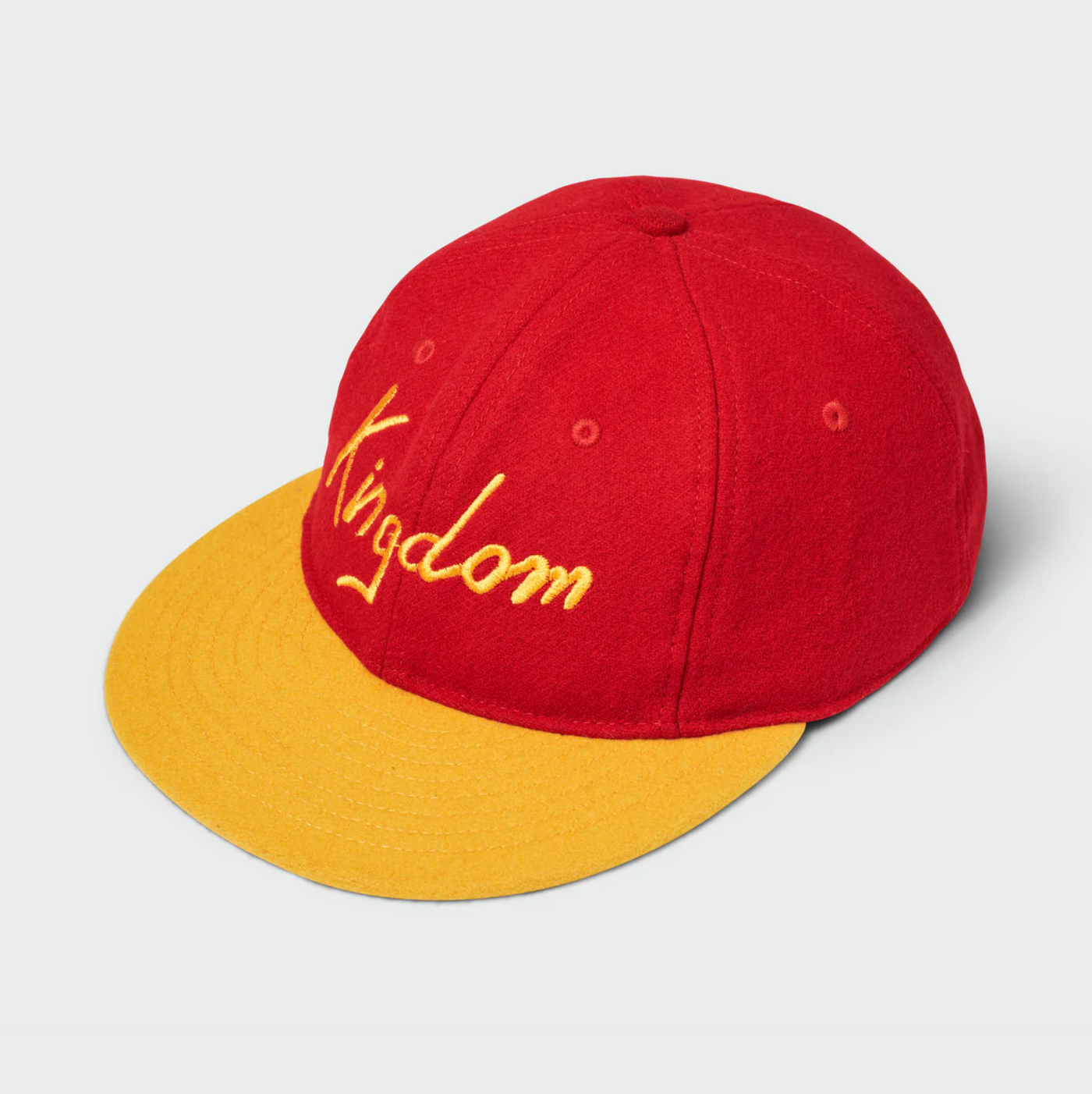 Sandlot - Kingdom Vintage Flatbill Hat - Red Wool w/ Gold Visor