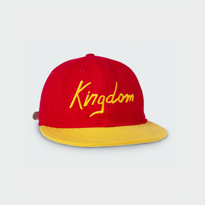 Sandlot - Kingdom Vintage Flatbill Hat - Red Wool w/ Gold Visor
