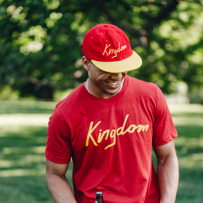Sandlot - Kingdom Vintage Flatbill Hat - Red Wool w/ Gold Visor