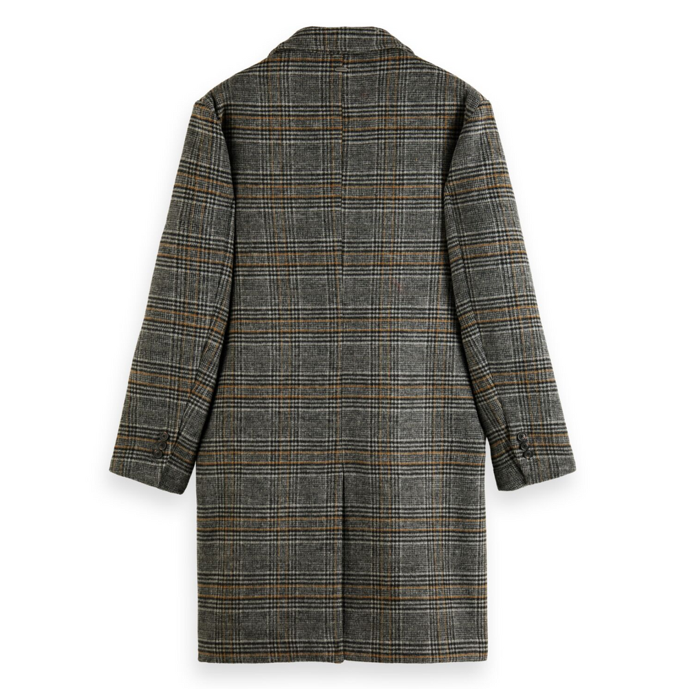Scotch & Soda - Hairy Boucle Overcoat - Multi Grey Check