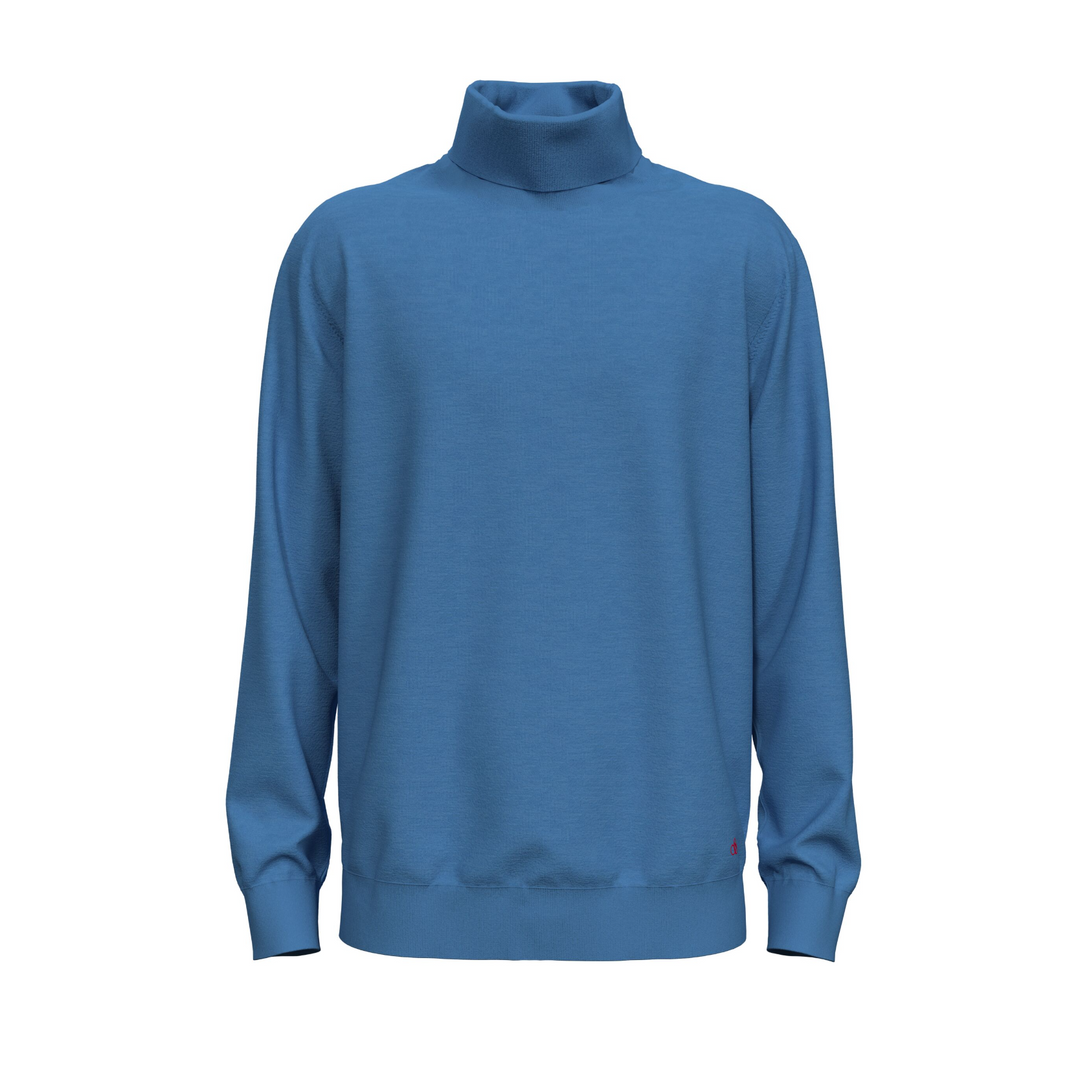 Scotch & Soda - Merino Wool Turtleneck Sweater - Rhythm Blue Melange