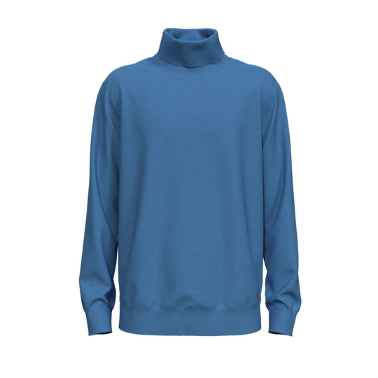 Scotch & Soda - Merino Wool Turtleneck Sweater - Rhythm Blue Melange