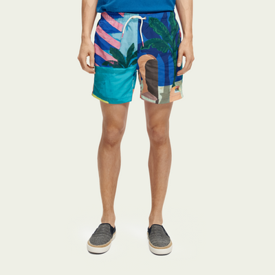 Scotch & Soda - Mid Length Placement Printed Swimshort - Aop Scene