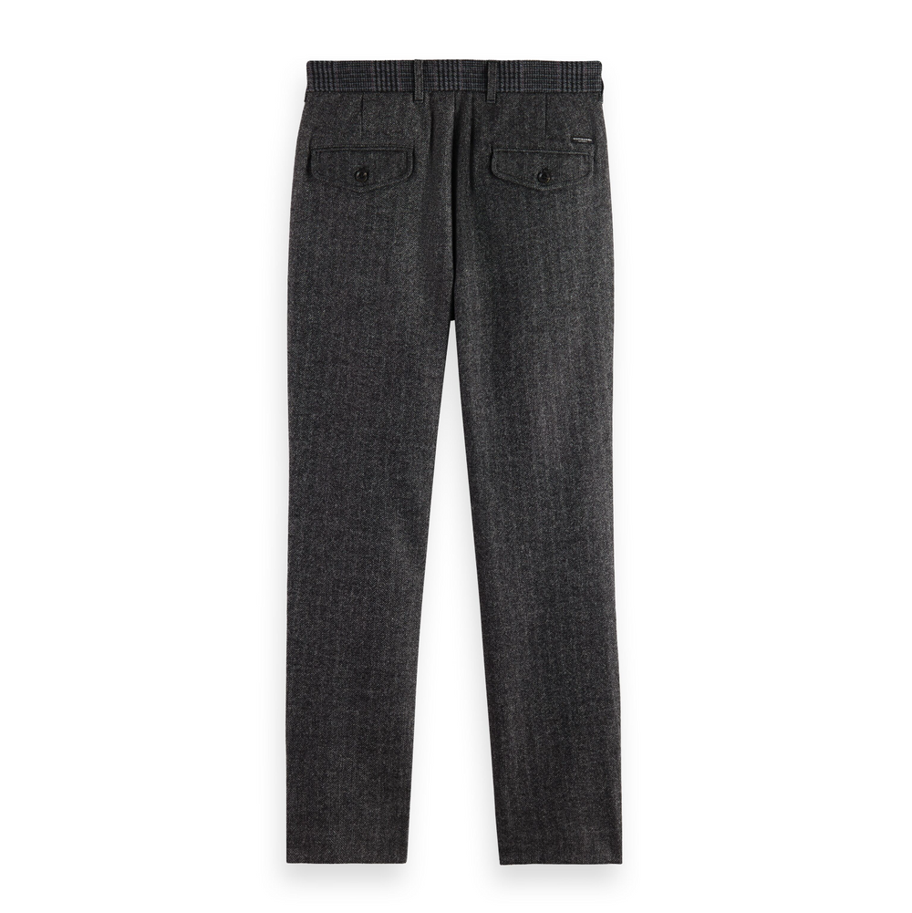 Scotch & Soda - Stuart Wool-Blend Herringbone Chino - Grey / Black